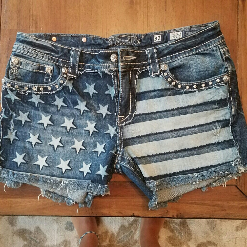 Miss Me American Flag Shorts